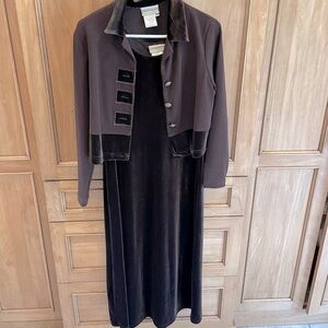 Coldwater Creek stretch velvet sleeveless dress with jacket